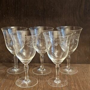 Vintage WILLOW MOON Pioneer Occupied Japan 1945 Water Goblet 6 in Set of 5